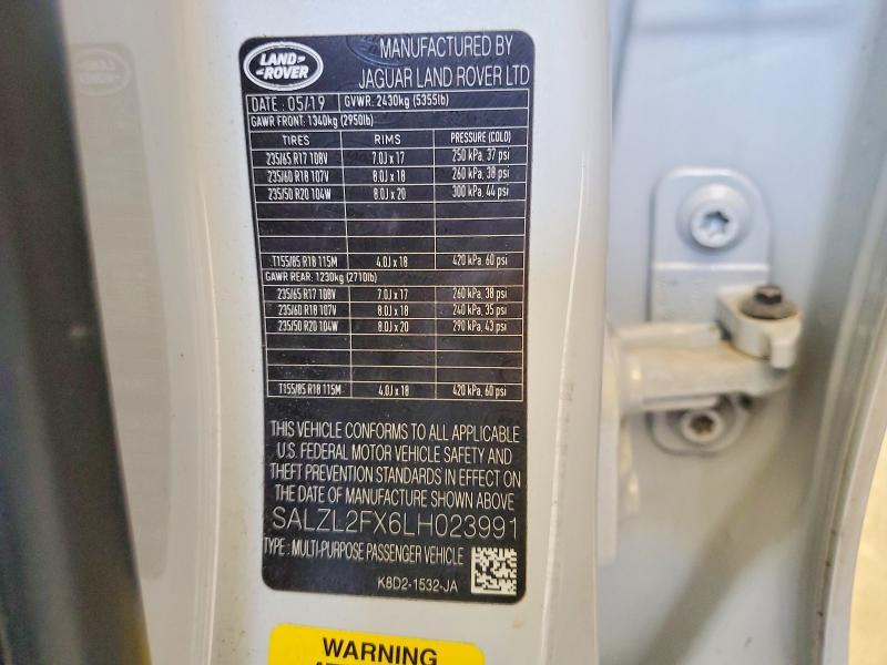 SALZL2FX6LH023991 2020 Land Rover Range Rover photo no. 13