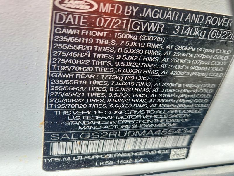 SALGS2RU0MA455434 2021 Land Rover Range Rover photo no. 13
