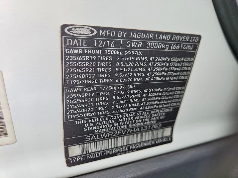 SALWR2FV7HA131763 2017 Land Rover Range Rover photo no. 13
