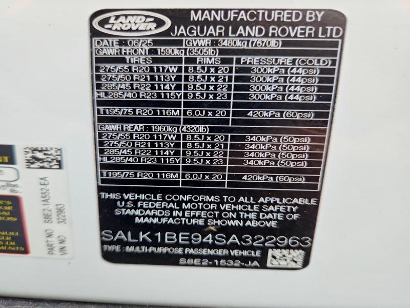 SALK1BE94SA322963 2025 Land Rover Range Rover photo no. 13