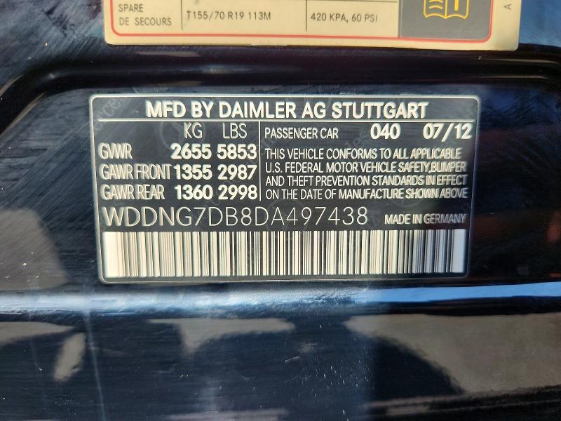 WDDNG7DB8DA497438 2013 Mercedes-Benz S-Class photo no. 12