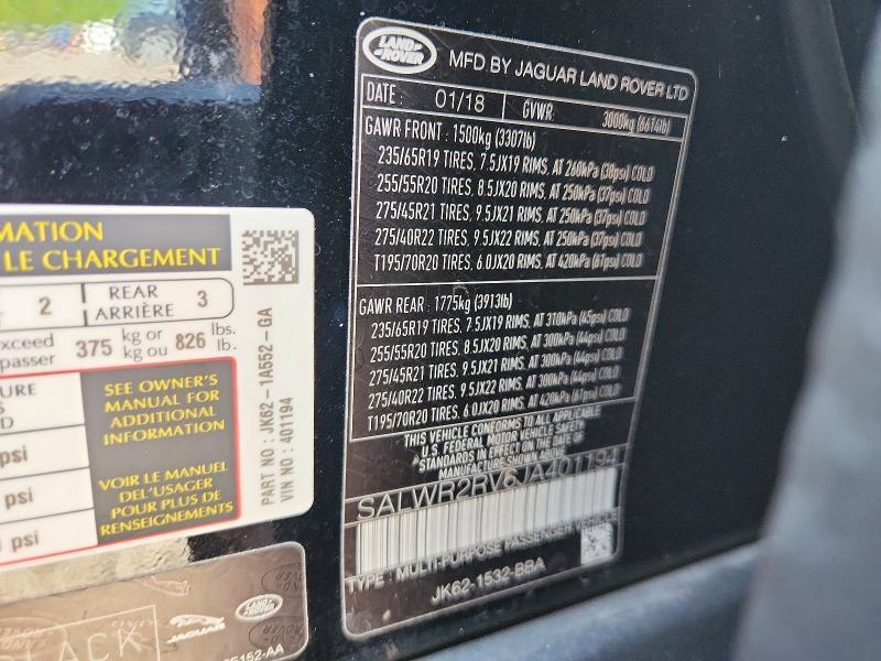 SALWR2RV6JA401194 2018 Land Rover Range Rover photo no. 13
