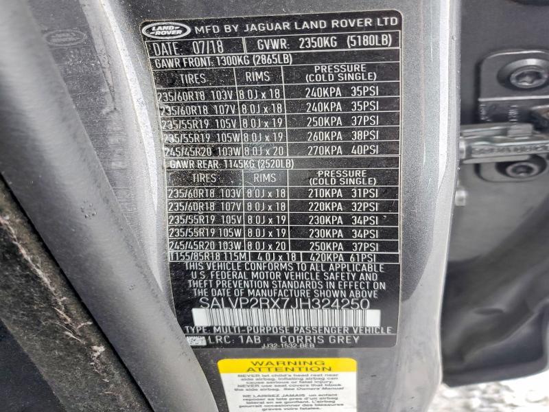 SALVP2RX7JH324250 2018 Land Rover Range Rover photo no. 13
