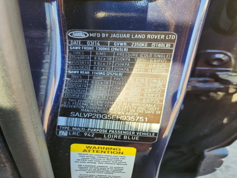 SALVP2BG5EH935751 2014 Land Rover Range Rover photo no. 13