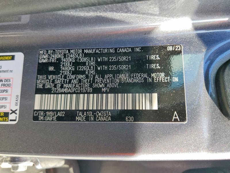 2023 Lexus RX — VIN 2T2BAMBA0PC019789, şəkil 13