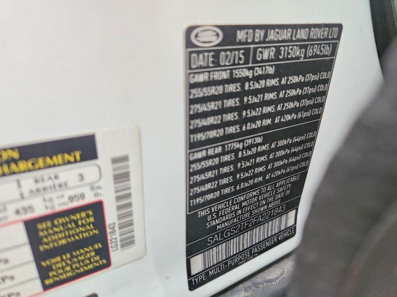 SALGS2TF2FA221843 2015 Land Rover Range Rover photo no. 13