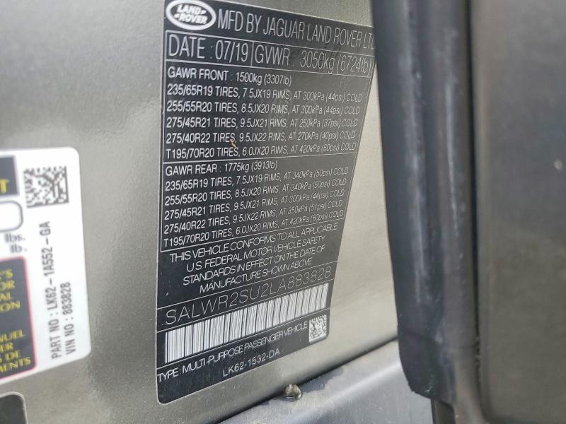 2020 Land Rover Range Rover — VIN SALWR2SU2LA883828, фото 13