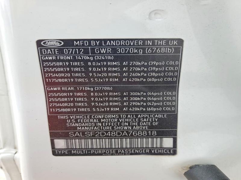 SALSF2D48DA768818 2013 Land Rover Range Rover photo no. 13