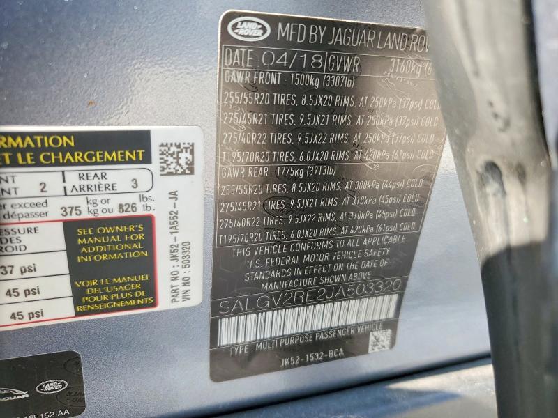 SALGV2RE2JA503320 2018 Land Rover Range Rover photo no. 13