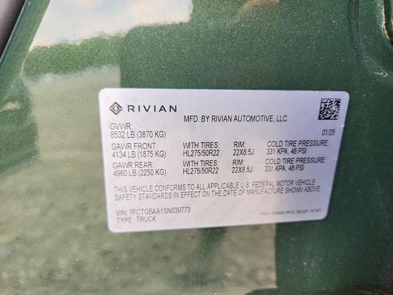 2025 Rivian R1T — VIN 7FCTGBAA1SN039773, фото 13