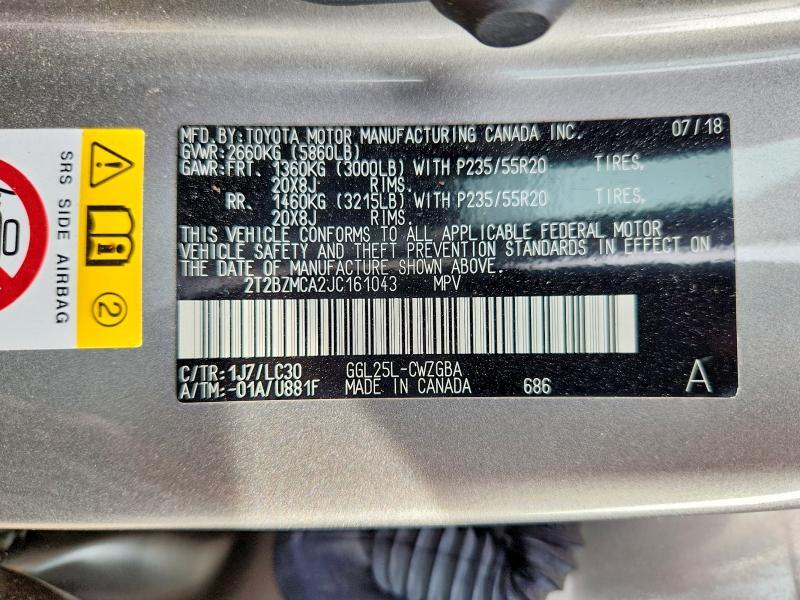 2T2BZMCA2JC161043 2018 Lexus RX photo no. 13