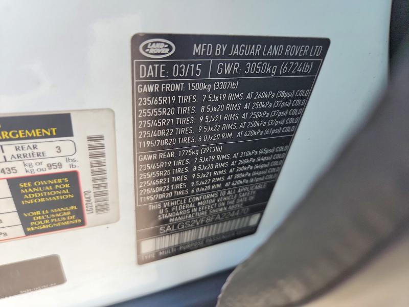 SALGS2VF8FA224470 2015 Land Rover Range Rover photo no. 13