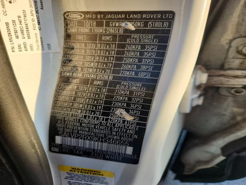 SALVP2RX9KH346655 2019 Land Rover Range Rover photo no. 13