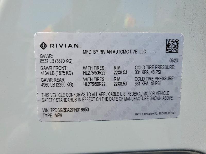 7PDSGBBA2PN016650 2023 Rivian R1S photo no. 14