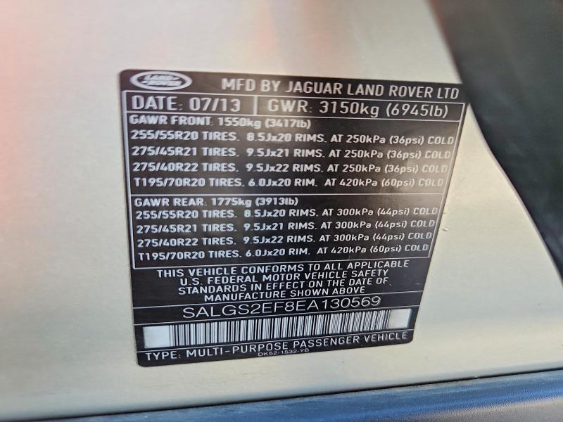 SALGS2EF8EA130569 2014 Land Rover Range Rover photo no. 13