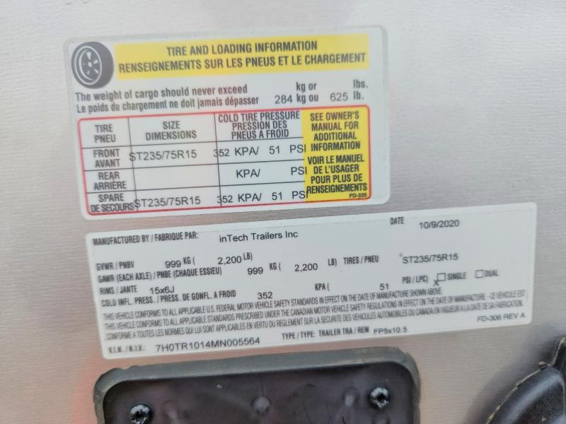 7H0TR1014MN005564 2021 Intech Rv Trailer photo no. 19