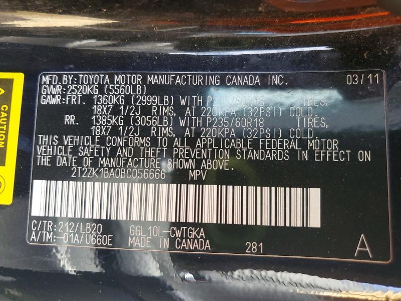 2T2ZK1BA0BC056666 2011 Lexus RX photo no. 13