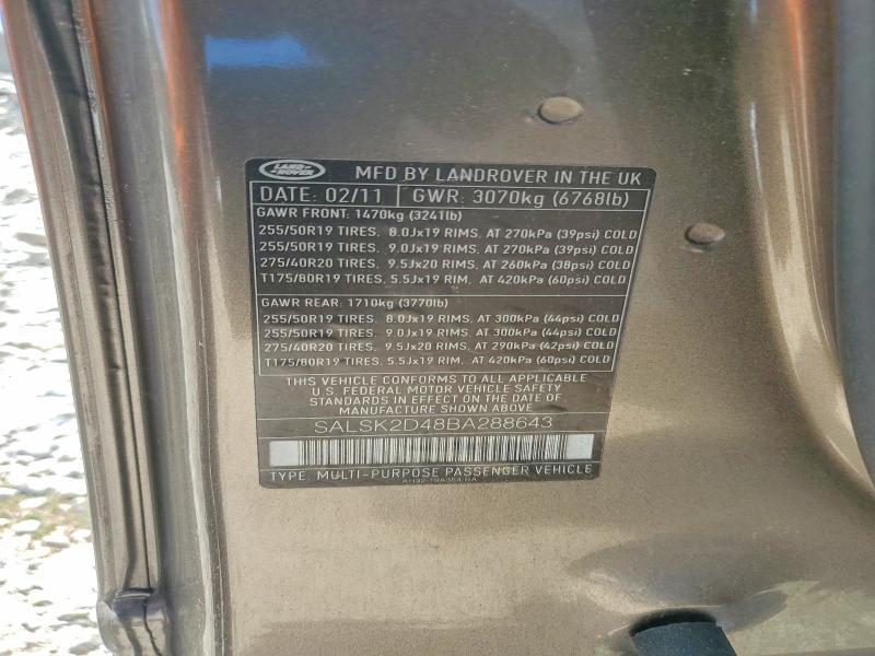 SALSK2D48BA288643 2011 Land Rover Range Rover photo no. 13