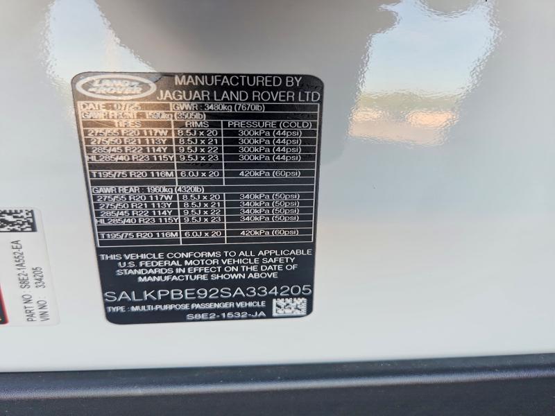 2025 Land Rover Range Rover — VIN SALKPBE92SA334205, фото 13