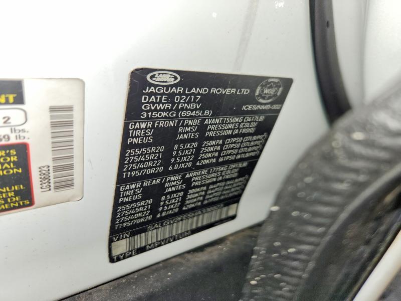 2017 Land Rover Range Rover — VIN SALGV2FE5HA336823, şəkil 13