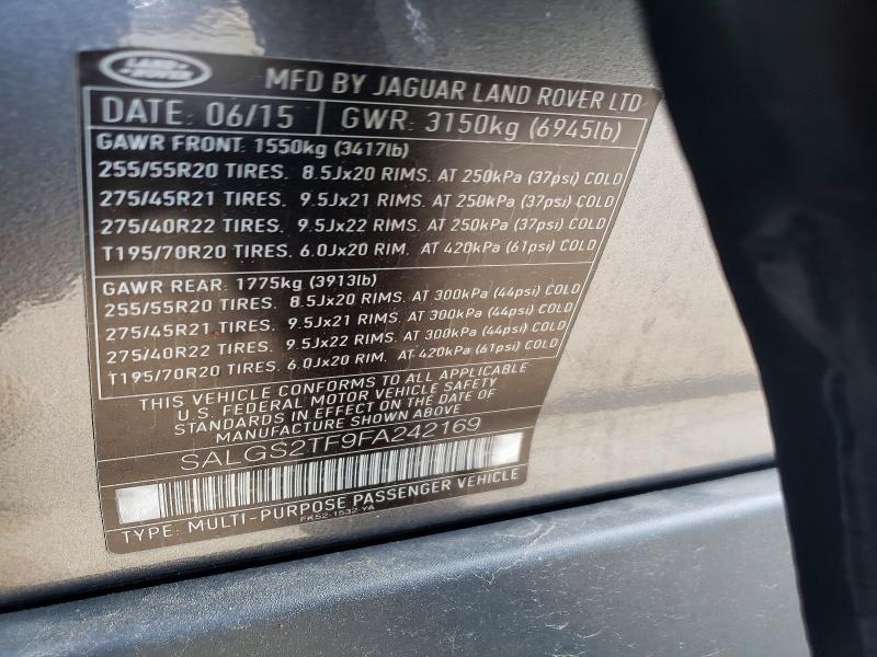 SALGS2TF9FA242169 2015 Land Rover Range Rover photo no. 12