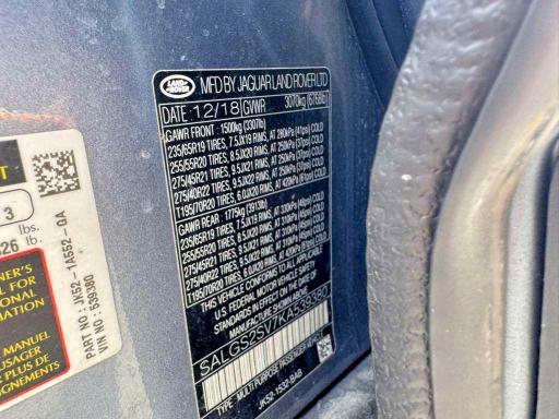SALGS2SV7KA539380 2019 Land Rover Range Rover photo no. 10