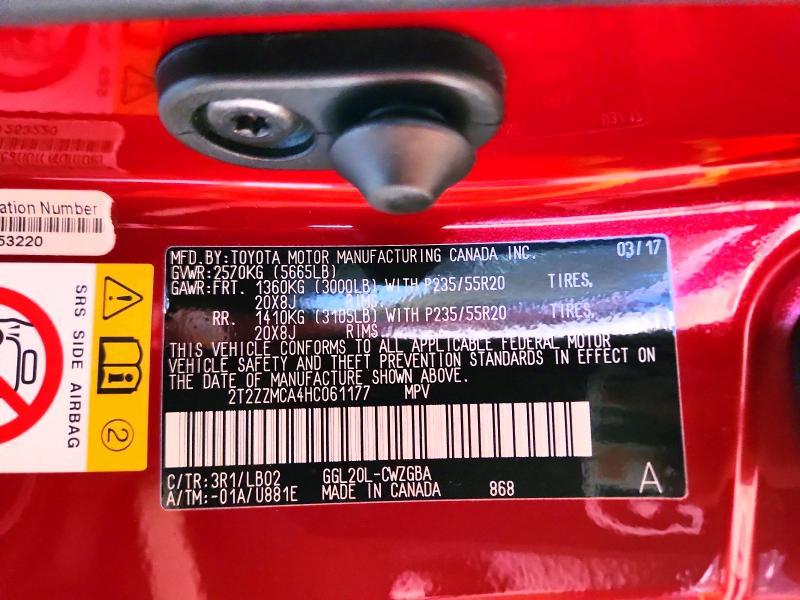 2017 Lexus RX — VIN 2T2ZZMCA4HC061177, şəkil 13