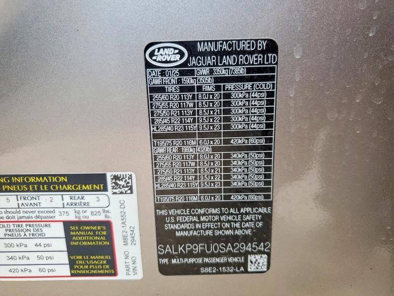 SALKP9FU0SA294542 2025 Land Rover Range Rover photo no. 13