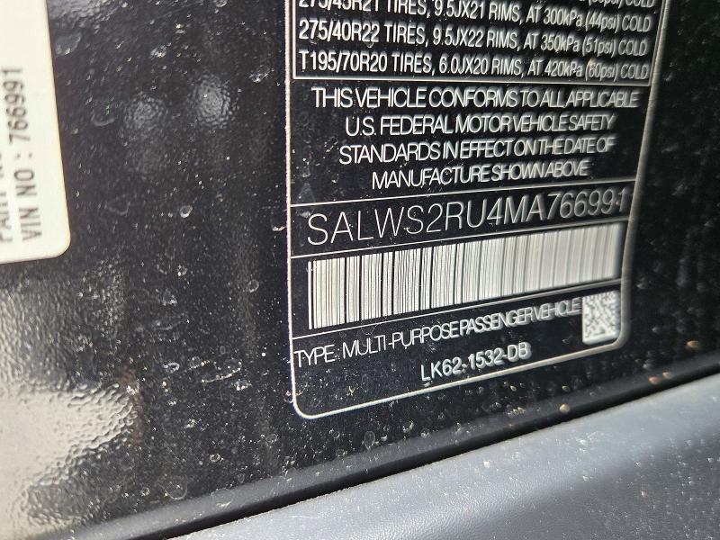 SALWS2RU4MA766991 2021 Land Rover Range Rover photo no. 10