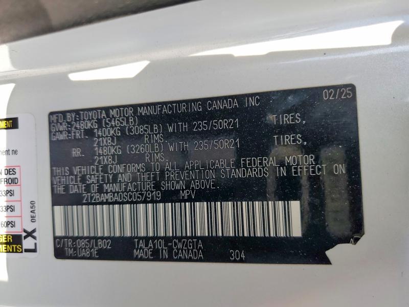 2T2BAMBA0SC057919 2025 Lexus RX photo no. 13