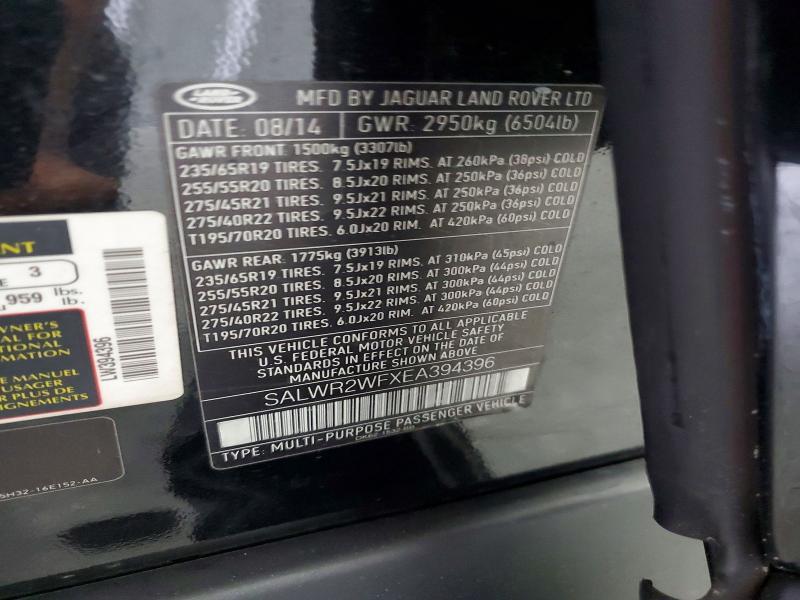 SALWR2WFXEA394396 2014 Land Rover Range Rover photo no. 13