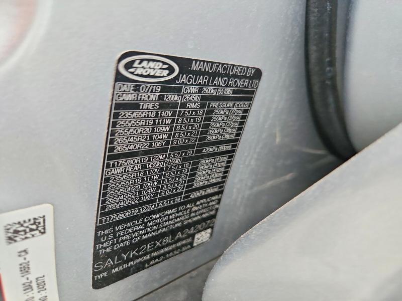 SALYK2EX8LA242072 2020 Land Rover Range Rover photo no. 14