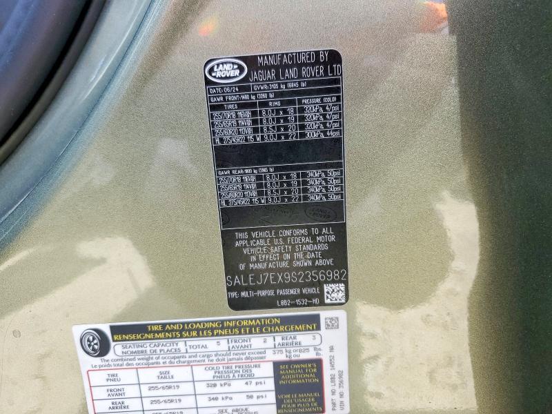 2025 Land Rover Defender — VIN SALEJ7EX9S2356982, şəkil 13