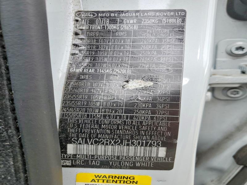 SALVC2RX2JH301793 2018 Land Rover Range Rover photo no. 13
