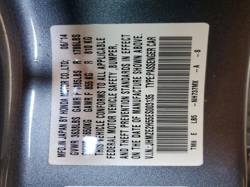 JHMZE2H55ES003135 2014 Honda Insight photo no. 12