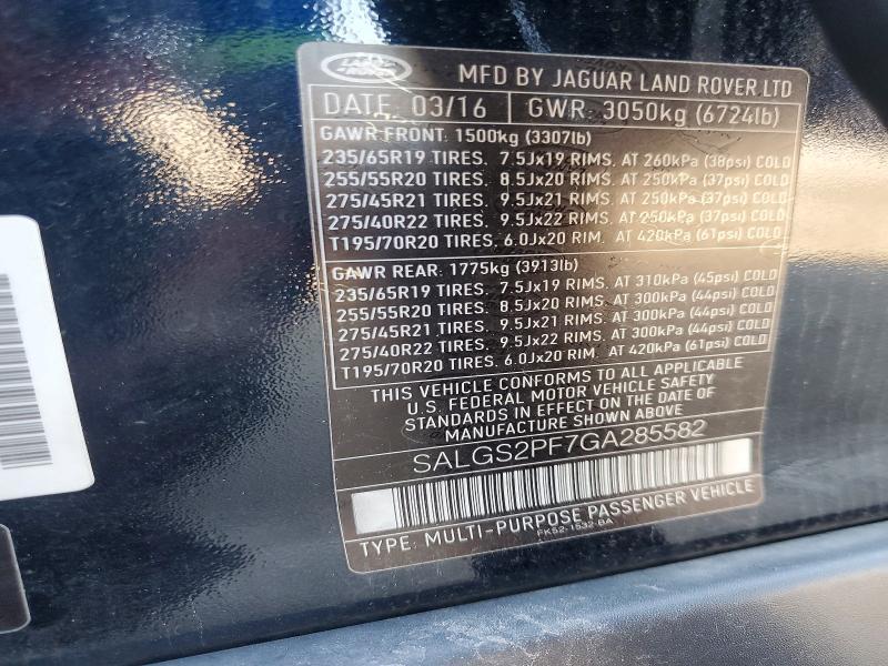 SALGS2PF7GA285582 2016 Land Rover Range Rover photo no. 13