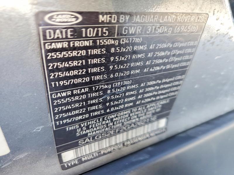 SALGS2EF2GA262116 2016 Land Rover Range Rover photo no. 13