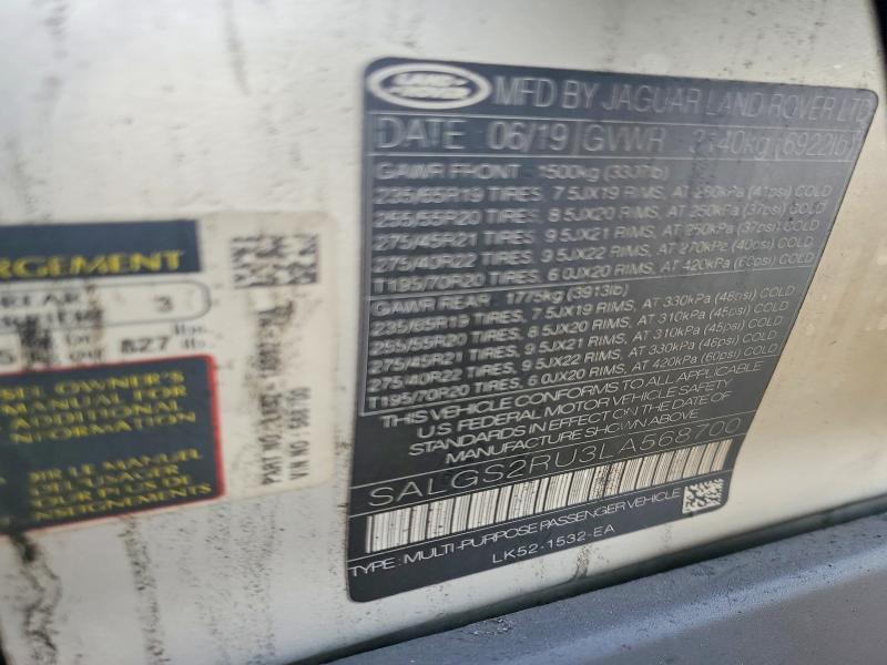 2020 Land Rover Range Rover — VIN SALGS2RU3LA568700, şəkil 13