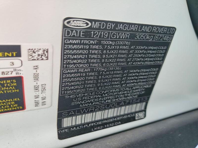 SALWR2SU0LA715413 2020 Land Rover Range Rover photo no. 14