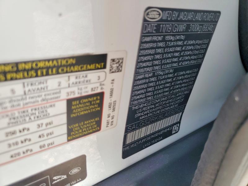 2020 Land Rover Range Rover — VIN SALGS2RK8LA592523, şəkil 13