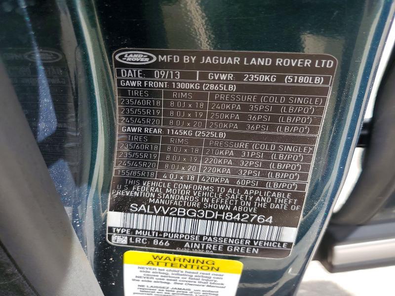 SALVV2BG3DH842764 2013 Land Rover Range Rover photo no. 14