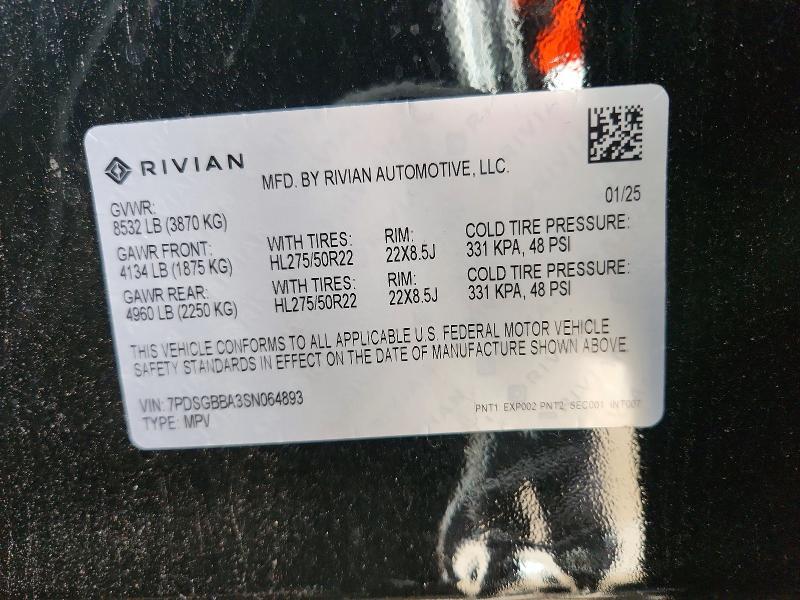 2025 Rivian R1S — VIN 7PDSGBBA3SN064893, şəkil 13