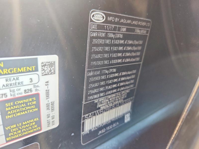 2018 Land Rover Range Rover — VIN SALWR2RE8JA183582, şəkil 13