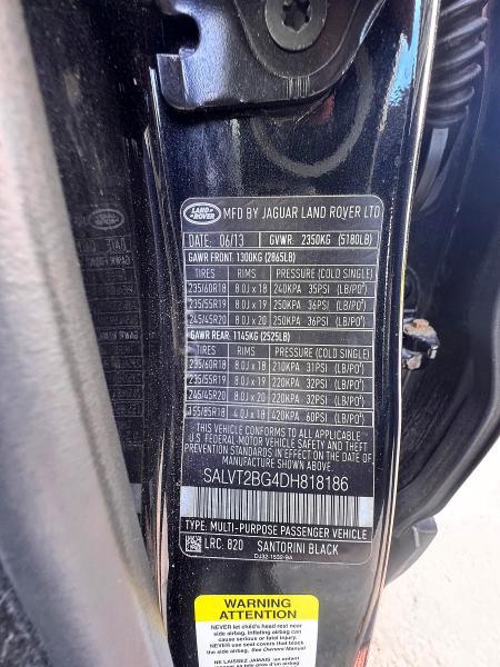 SALVT2BG4DH818186 2013 Land Rover Range Rover photo no. 10