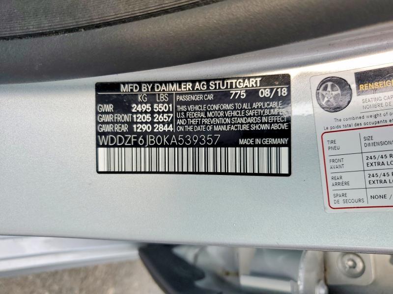 2019 Mercedes-Benz E-Class — VIN WDDZF6JB0KA539357, şəkil 12