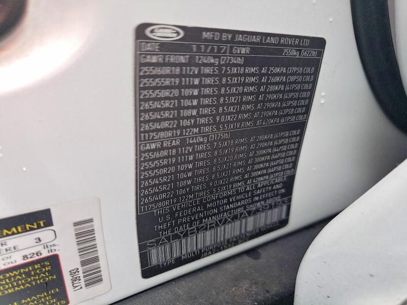 2018 Land Rover Range Rover — VIN SALYB2RVXJA739193, şəkil 12