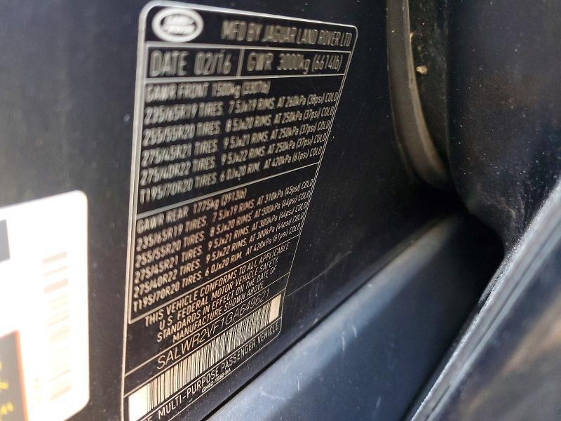 2016 Land Rover Range Rover — VIN SALWR2VF1GA649621, şəkil 13