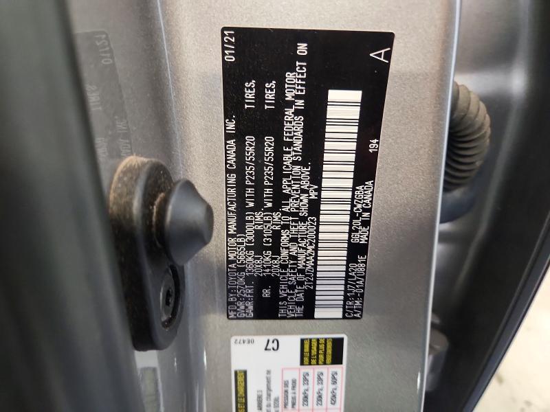 2021 Lexus RX — VIN 2T2JZMAA2MC200023, şəkil 13