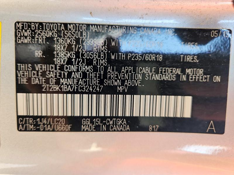 2T2BK1BA7FC324247 2015 Lexus RX photo no. 13