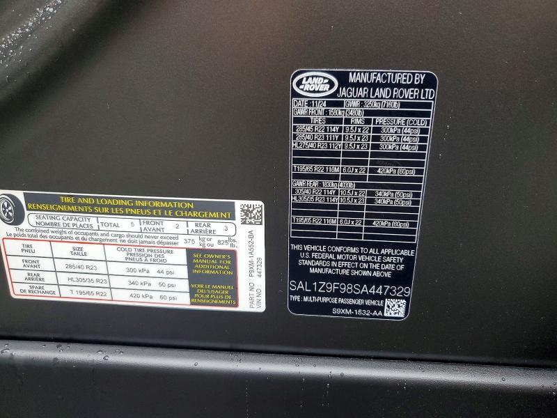 2025 Land Rover Range Rover — VIN SAL1Z9F98SA447329, şəkil 13